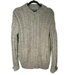 Puritan Men's Cable Knit Sweater Tan Size Medium Great Condition